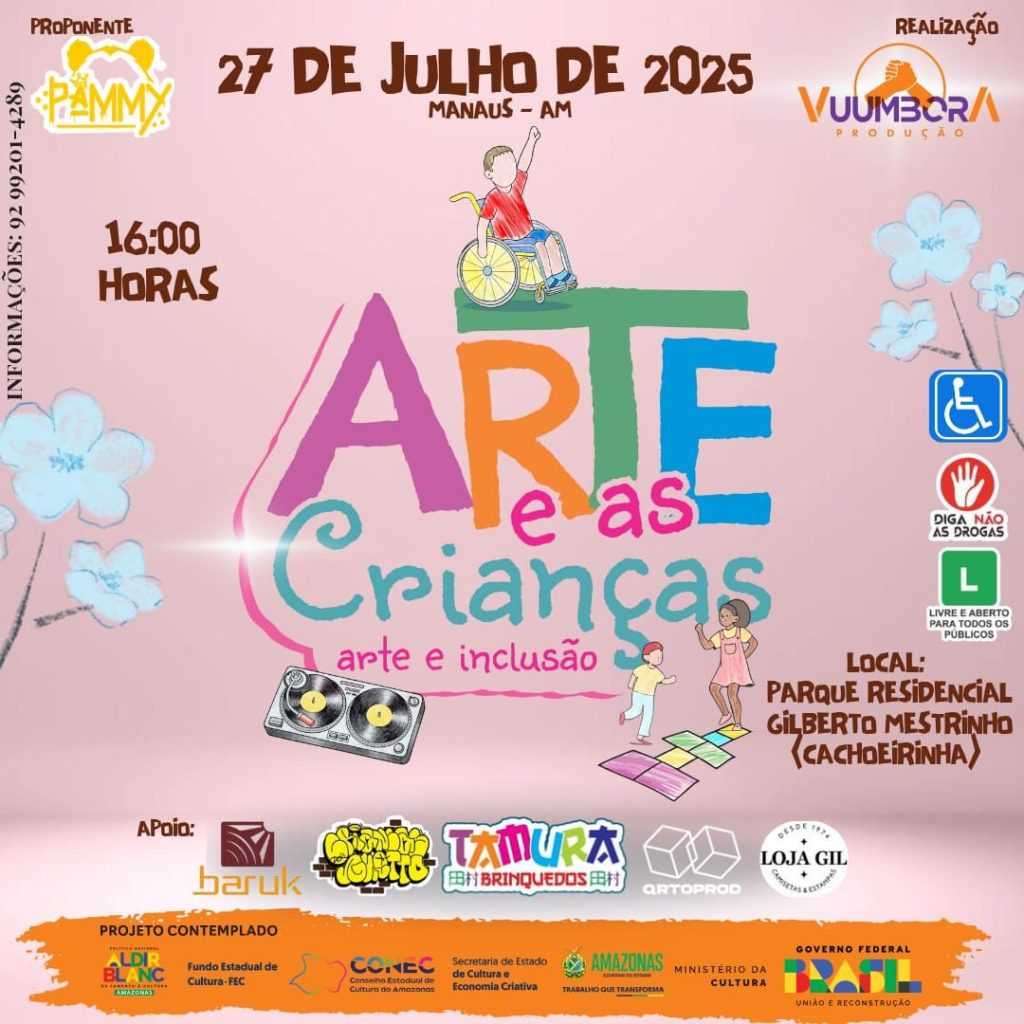 ‘Arte Inclusiva’: Evento cultural promove oficinas e lazer para crianças e PCDs em Manaus Portal o Judiciário WhatsApp Image 2025 07 21 at 162030 1 1024x1024 1