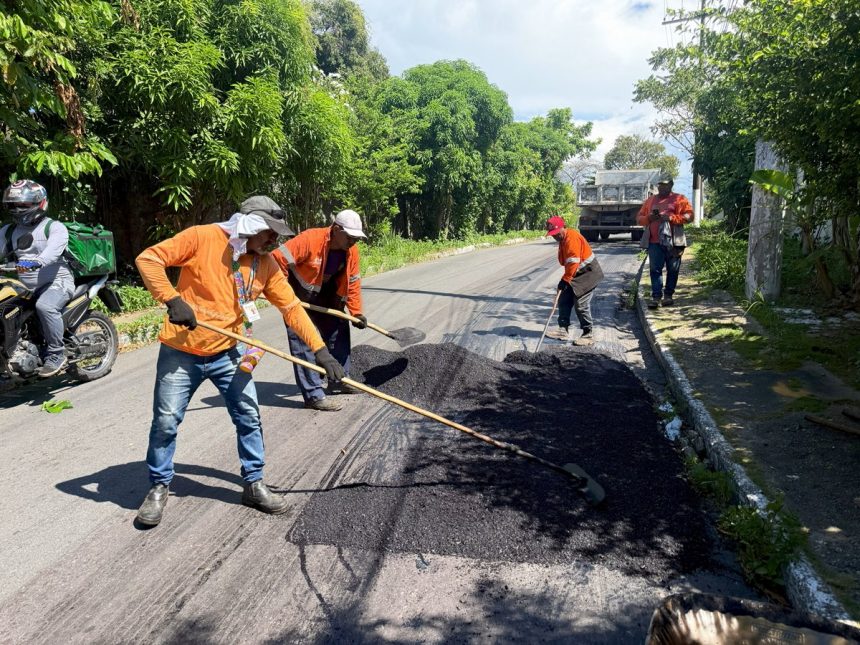 recuperacao asfaltica no Morro da Liberdade