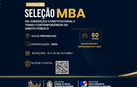 TJAM abre seleção para MBA gratuito com 60 vagas e ações afirmativas
