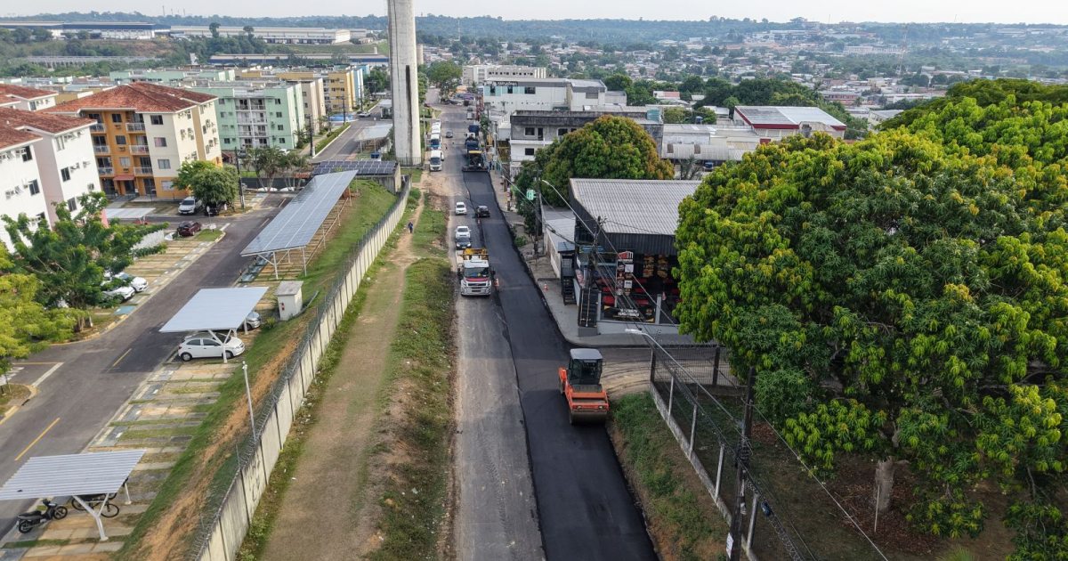 “A gente estava precisando”: morador comenta recapeamento de rua no Parque Rio Solimões