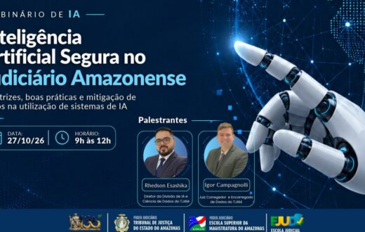 Curso do TJAM aborda governança, proteção de dados e riscos no uso de IA
