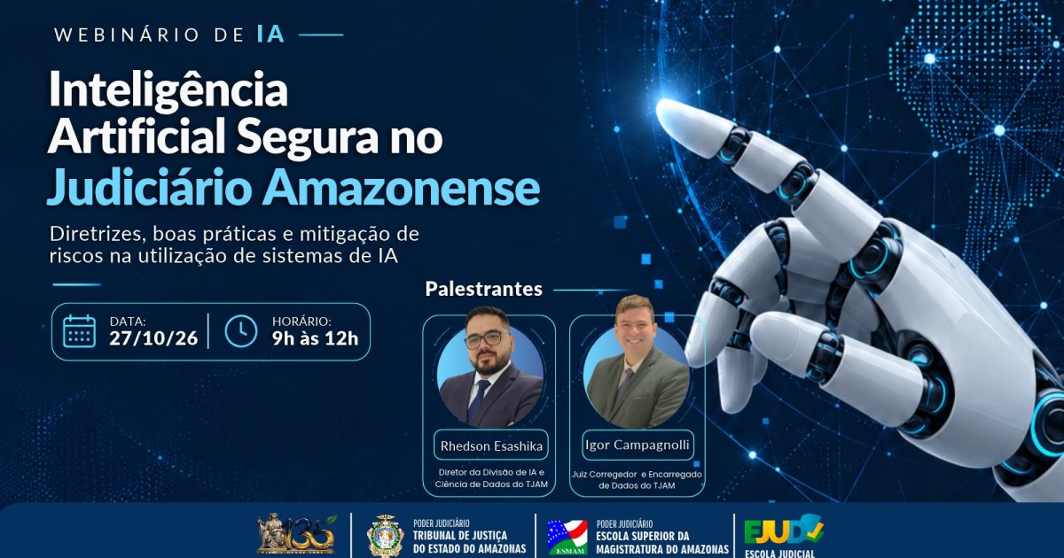 Curso do TJAM aborda governança, proteção de dados e riscos no uso de IA