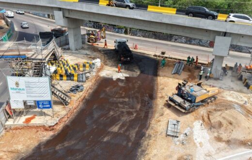 Rotatória do Passarão entra em fase de pavimentação e drenagem na zona Oeste de Manaus