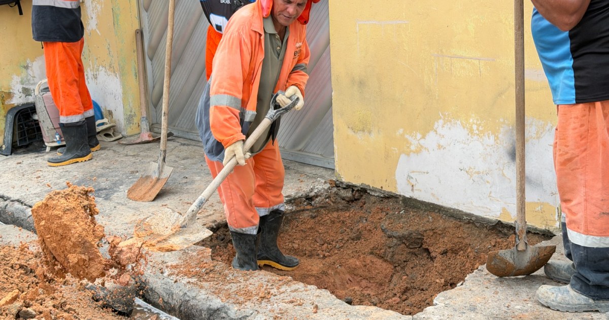 Intervenção na drenagem da rua São Luiz mira escoamento de águas pluviais no Coroado