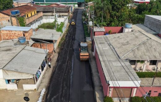 Primeira etapa da Praia do Tupé recebe 40 toneladas de asfalto no Tarumã